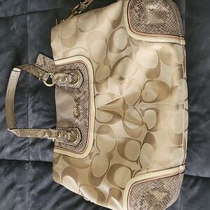 Authentic Coach Signature Spectator Exotic Reptile Carryall